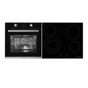 Parmco Pack PPB10C  - 600mm 10 Function Black Oven and 600mm 4 Element Black Ceramic Cooktop