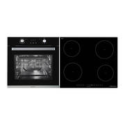 Parmco Pack PPB10I  - 600mm 10 Function Black Oven and 600mm 4 Element Black Induction Cooktop