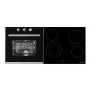 Parmco Pack PPB5C  - 600mm 5 Function Black Oven and 600mm 4 Element Black Ceramic Cooktop